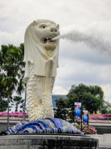 Weisser Löwe in Singapur
