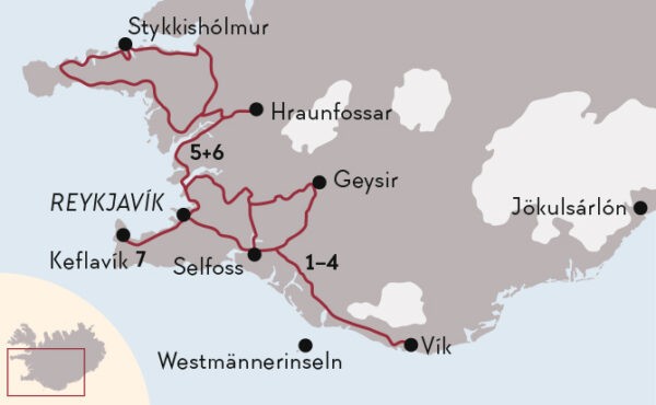 Island Rundreise Heisse Quellen und Nordlichter